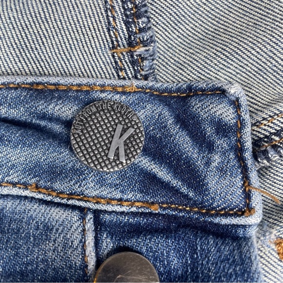 KUT from the Kloth Straight Leg High Rise Jeans Button Fly Distressed 8L - Picture 5 of 14